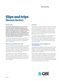 Slips and trips - Human factors