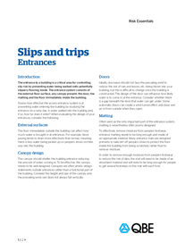 Slips and trips - Entrances