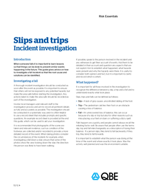 Slips and trips - Incident investigation
