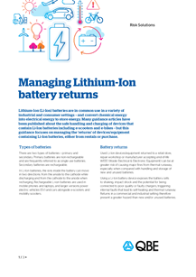 Risk Solutions Lithium Ion Battery Returns Guidance March 2024